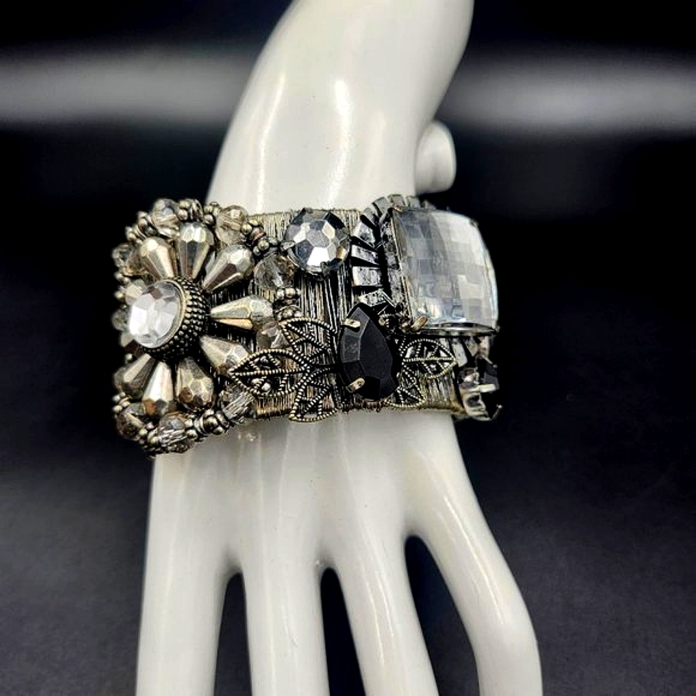 Modern Brutalist Style wire Spun Cuff Bracelet